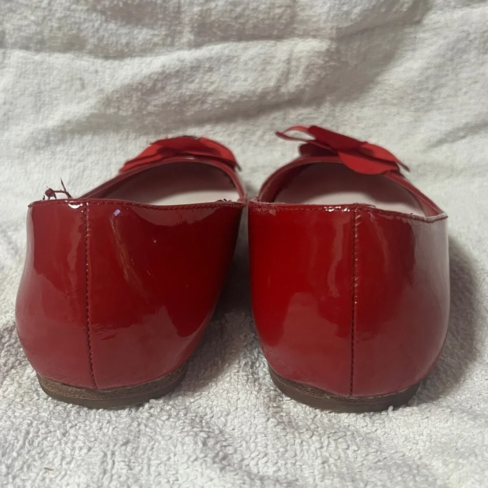 Janie and Jack girls Red patent leather Shoes with Flower Accent in size 1